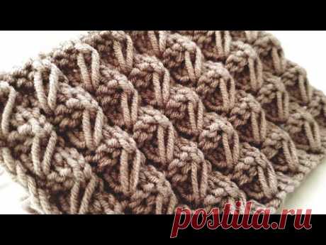 И получился неожиданный 3D эффект.🙆‍♀️ Новый узор спицами. Knitting pattern.