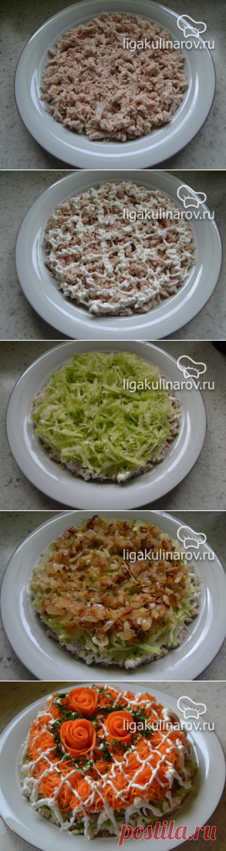 Салат &quot;Капризуля&quot; из дайкона, курицы, моркови - рецепт с фото пошагово