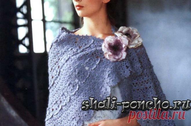 Полукруглая шаль с мотивами