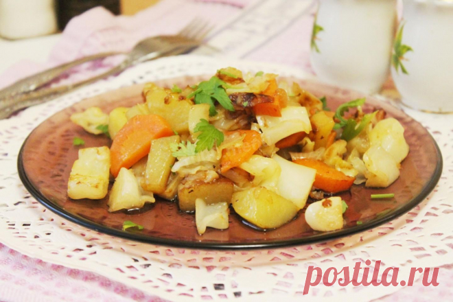 Картошка капуста морковь лук рагу рецепт с фото пошагово - 1000.menu