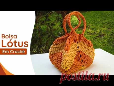 Bolsa Lótus em Fio de Malha de Crochê | Linda e Moderna | Passo a Passo Completo