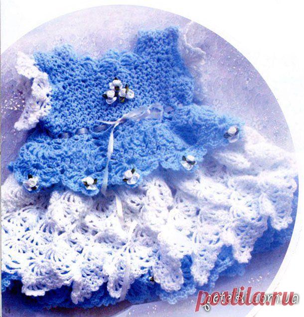 Платьице крючком для малышки. Описание, схемы, выкройка
