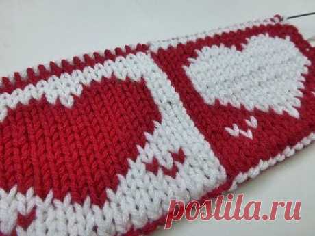 8. Dezember 2013 * Gestrickter Topflappen mit Herzchen in Doubleface * nadelspiel Adventskalender - YouTube