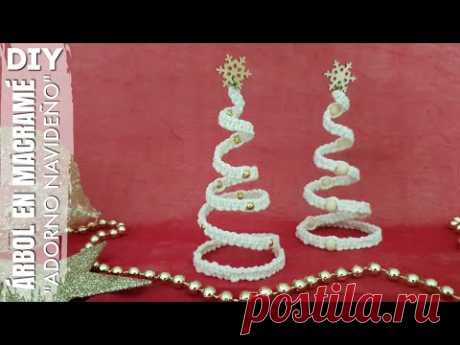 DIY COMO HACER ADORNO NAVIDEÑO EN MACRAMÉ | ÁRBOL NAVIDEÑO CON HILO | CHRISTMAS ORNAMENTS - YouTube
