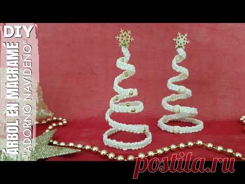 DIY COMO HACER ADORNO NAVIDEÑO EN MACRAMÉ | ÁRBOL NAVIDEÑO CON HILO | CHRISTMAS ORNAMENTS - YouTube
