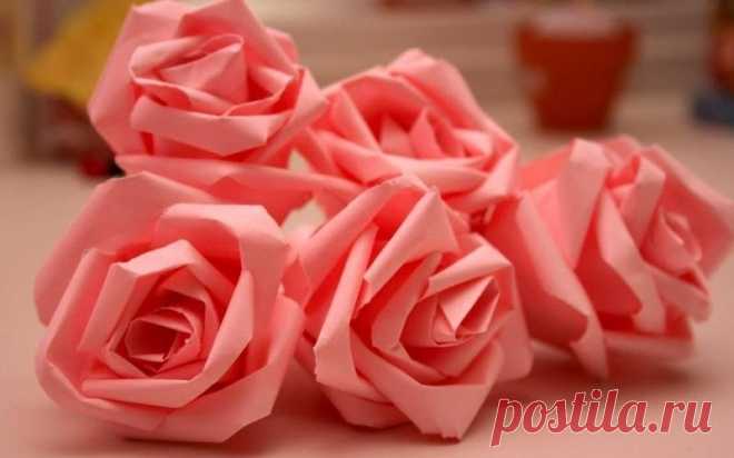 Как сделать из бумаги розу | Море идей