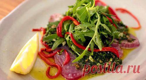 Карпаччо рецепт из тунца | Рецепты Джейми Оливера
