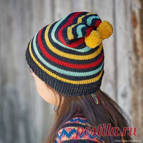 Забавная детская шапочка с ушками и помпонами!