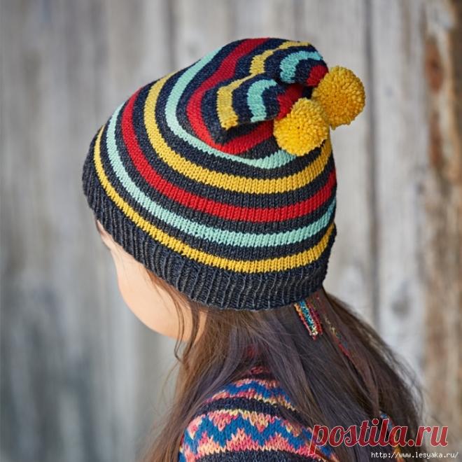 Забавная детская шапочка с ушками и помпонами!