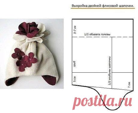 Двойная флисовая шапочка