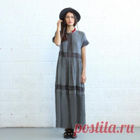 Ушко отделка платье серый платье макси. по Naftul на Etsy