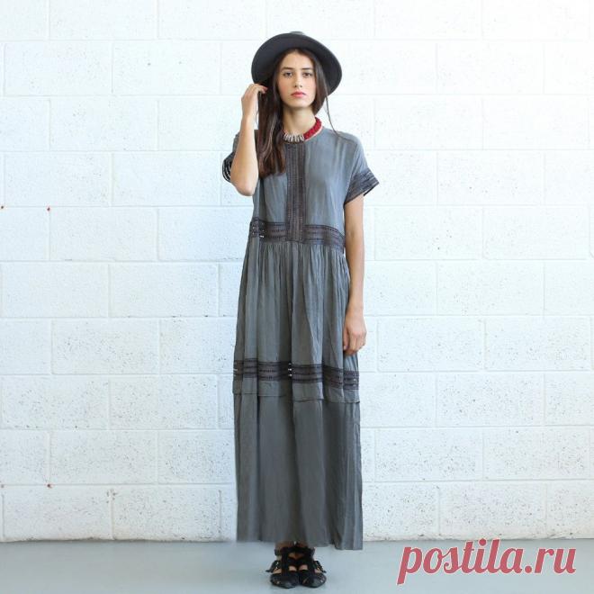 Ушко отделка платье серый платье макси. по Naftul на Etsy