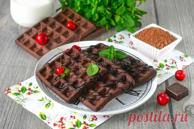 Шоколадные венские вафли с какао в вафельнице рецепт фото пошагово и видео - 1000.menu