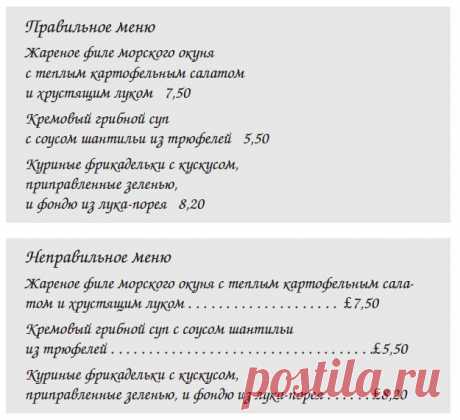 Как должен выглядеть правильный прайс-лист
