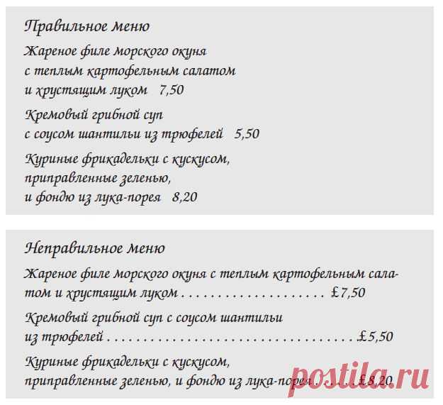 Как должен выглядеть правильный прайс-лист