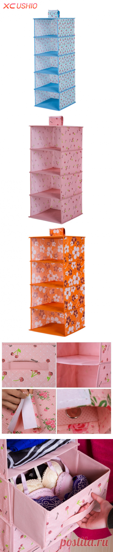 Multilayer Wardrobe Hanging Storage Bag Moistureproof Clothes Toys Storage Organizer Magic Tape Closet Container Box купить на AliExpress