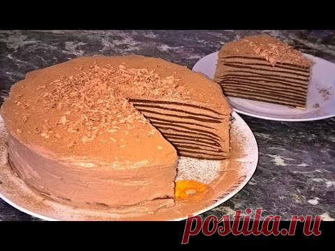 Блинный торт.Торт из блинов со сгущенкой.Шоколадный торт рецепт.Торт на сковороде.Шоколадные блины.