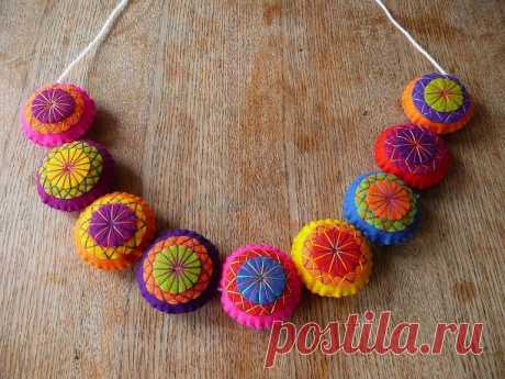 Multicolored garland | Handmade multicolored felt mandala ga… | Flickr