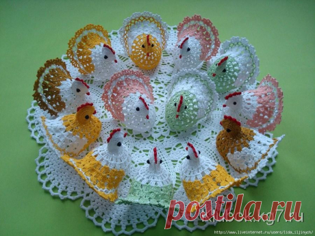 Пасхальные зайчики и пасхальные курочки - схема вязания фото | Клубок