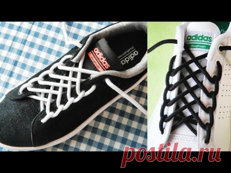 〔靴紐の結び方〕くもの巣のような模様になる靴ひもの通し方　蜘蛛の巣結び　how to tie shoelaces 　〔生活に役立つ！〕