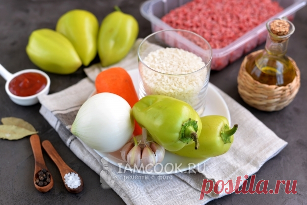 Фаршированный перец с соусом (подливкой) — рецепт с фото пошагово