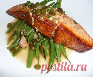 Филе лосося, запеченное с укропом | vkusnyymir