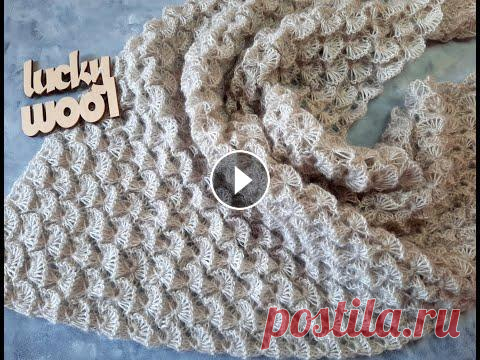 Необычный бактус спицами "Морская ракушка". Необычный бактус спицами "Морская ракушка"....