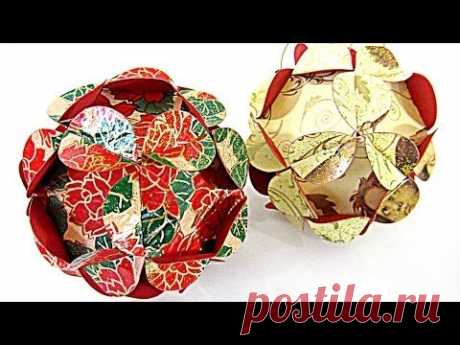 Cómo hacer adornos (esfera) de Navidad. Christmas ornament sphere