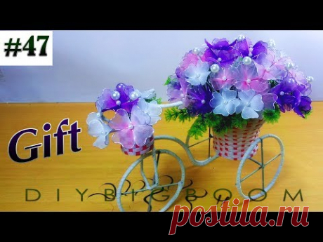 Nylon stocking flowers tutorial #47, How to make nylon stocking flower step by step