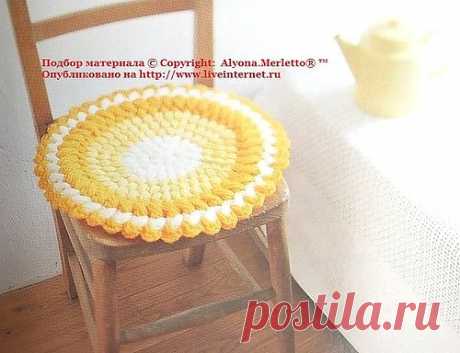 Коврики-подушки крючком. Схемы /