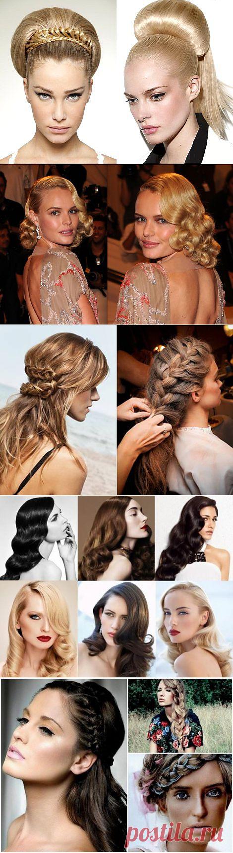 Прически на Новый год 2014: ретро, косы, укладки