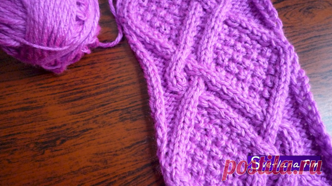 Вязание спицами со схемами. Модели, схемы и описания вязания спицами: УЗОР с РОМБАМИ. АРАНЫ СПИЦАМИ. Вязание спицами # 68