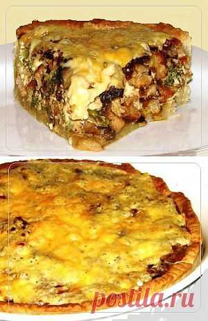 Киш с курицей и грибами | Рецепты вкусно