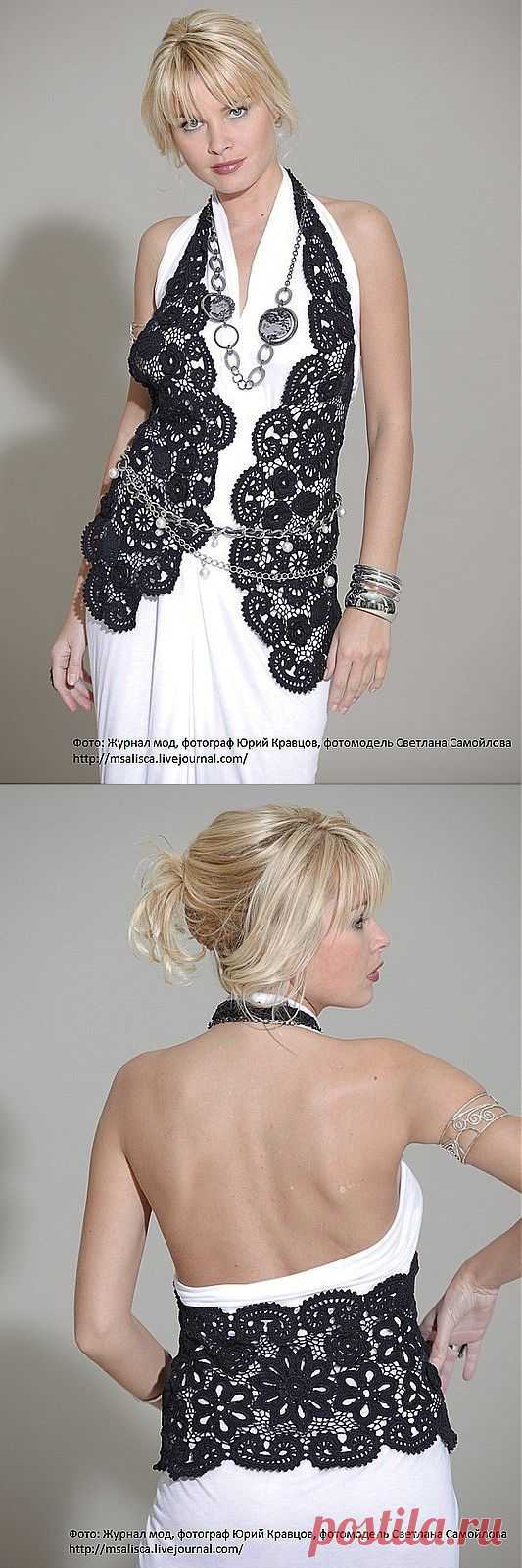 Жилет в технике ирландского кружева. 10 авторских МК.