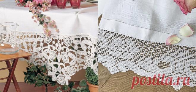Бордюры, салфетки, кайма, связанные крючком в филейной технике | Красивое и интересное вязание | Яндекс Дзен