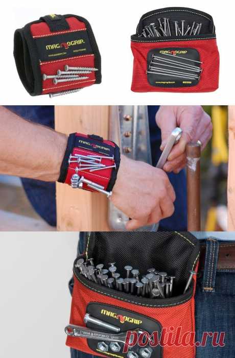 Magnetic Wristband and Magnetic Clip-On Pouch Set (2-Pack)