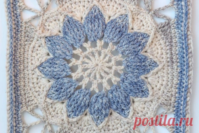 Красивый бабушкин квадрат под романтичным названием