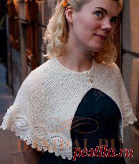 Вязаная накидка на плечи. Спицами. / DAMские PALьчики. ru