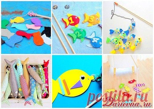 Детская магнитная игра "Рыбалка" своими руками.