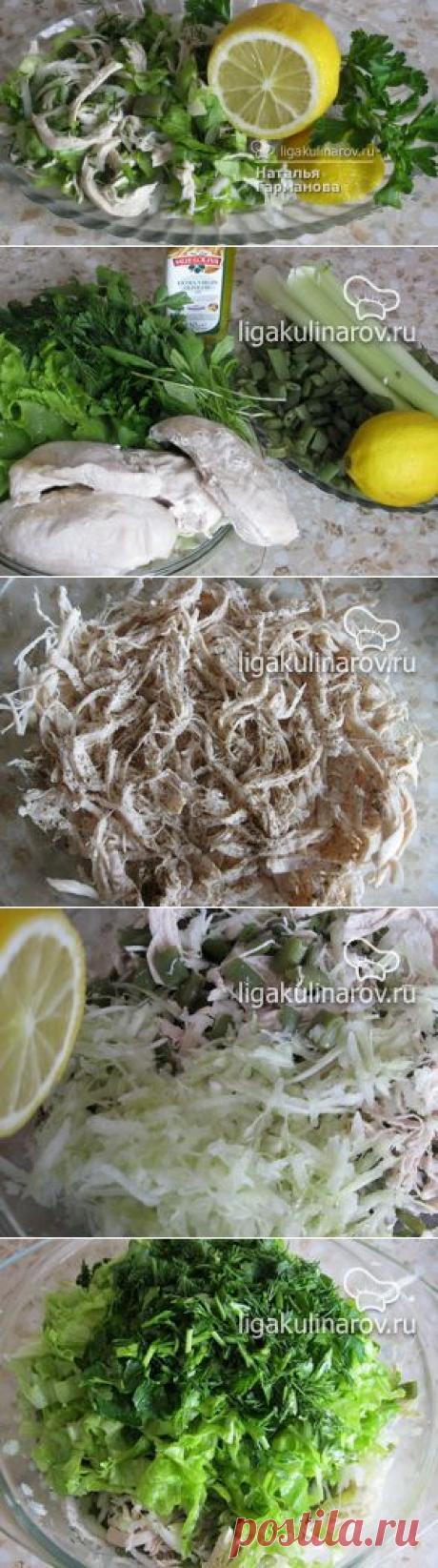 Диетический салат с курицей и овощами, рецепт пошаговый от Лиги Кулинаров. Рецепт диетического салата с курицей и овощами, рецепты Лиги Кулинаров.
