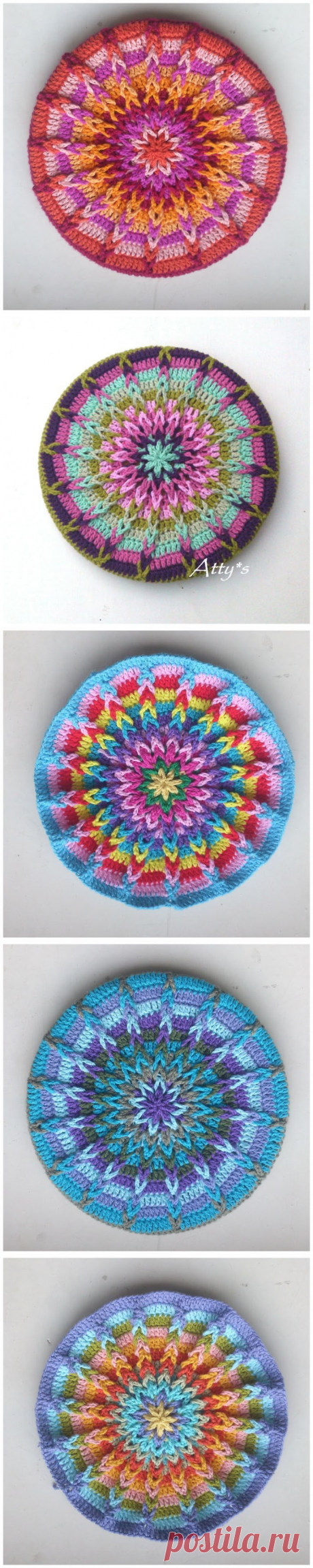 ЯРКИЙ И НЕИЗБИТЫЙ МОТИВ ДЛЯ ПОДУШЕК, СИДЕНИЙ И Т.П., ВЯЗАНЫЙ КРЮЧКОМ. ОПИСАНИЕ