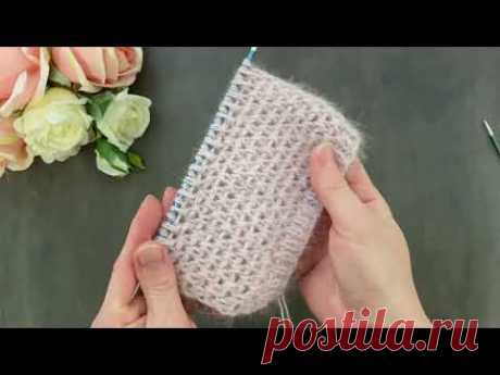 ИЗЯЩНАЯ АЖУРНАЯ СЕТКА СПИЦАМИ. ВЯЖЕМ ПО КРУГУ И ПОВОРОТНЫМИ РЯДАМИ.