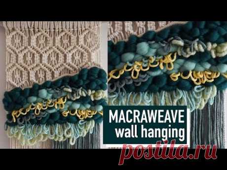 DIY Macrame Tutorial: Macraweave (Macrame/Weaving) Wall Hanging with Hexagon Pattern! - YouTube
