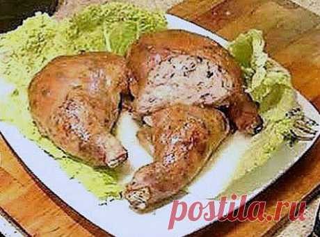 Куриные окорочка фаршированные рисом и грибами