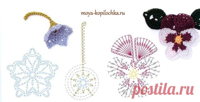 Вязаные цветы. 100 цветочных мотивов для вязания крючком со схемами - Вязание - Моя копилочка