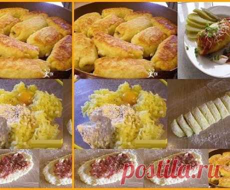 Картофельные рулетики с фаршем