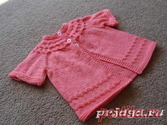 Кофточка для новорожденного спицами