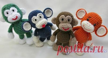 Игрушки крючком – обезьянки амигуруми