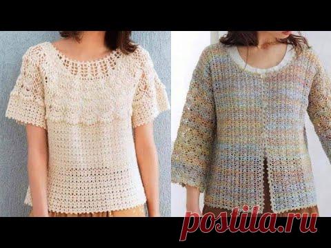 Женские кофточки и жакеты крючком - Women's blouses and crocheted jackets