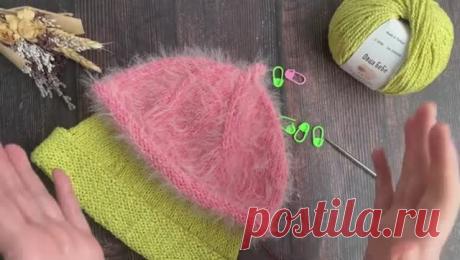 Шапка с пипкой💕укороченая Бини #nataliverezhu #шапкаспицами #бини #шапкаспипкой Мой телеграмм 👉 Пряжа для шапочки👉 МК ПИЛОТКА БУКЛЕ👉